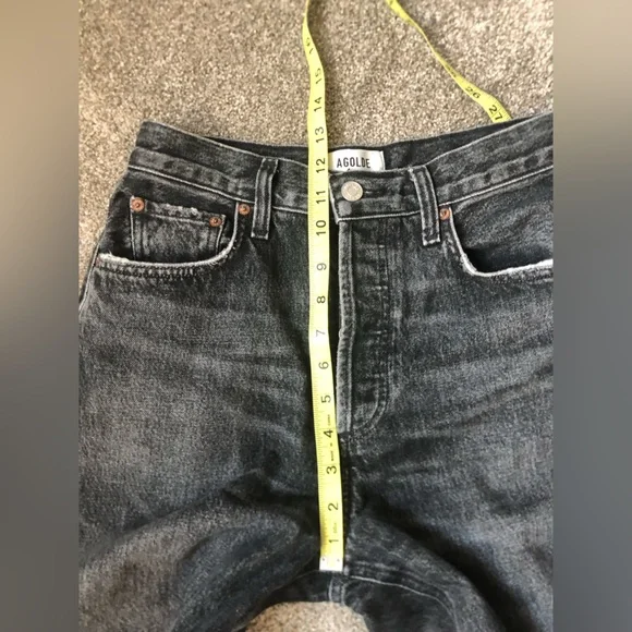 Agolde Low Slung Baggy 30.5” Jeans in Ditch Grey Wash Size 23 Waist Relaxed Fit - Picture 15 of 16